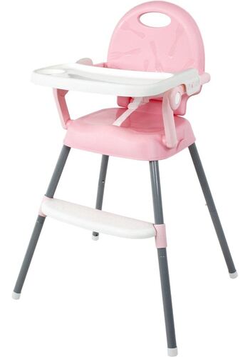 Periquera Alta Silla para Bebe Infantil Convertible 3 En 1 Color Rosa