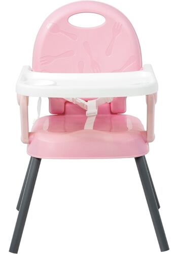 Periquera Alta Silla para Bebe Infantil Convertible 3 En 1 Color Rosa