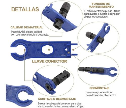 Kit Pinzas Ponchadoras Conectores Mc4 Crimpadora Panel Solar