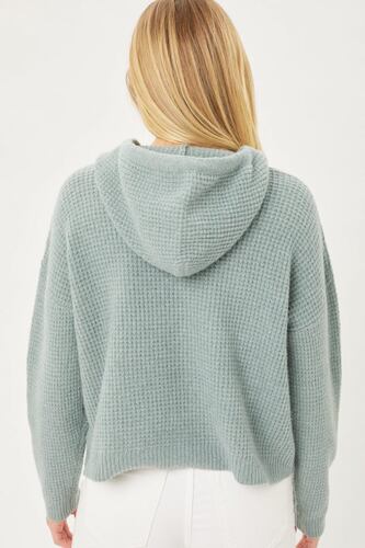 Hoodie Sueter Sudadera Ligera Con Capucha Jaretas Love Tree Talla Chica color verde hoja