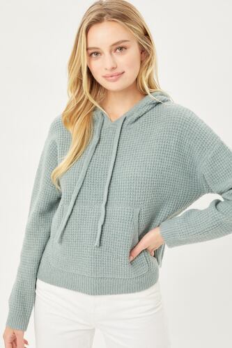 Hoodie Sueter Sudadera Ligera Con Capucha Jaretas Love Tree Talla Chica color verde hoja