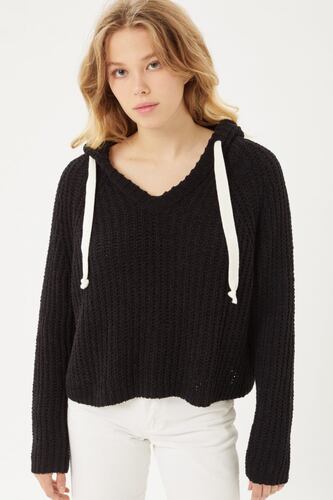 Jersey Sueter Sudadera Hoodie Con Capucha Jaretas Love Tree Talla Chica color Negro