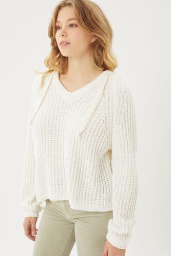 Jersey Sueter Sudadera Hoodie Con Capucha Jaretas Love Tree Talla Grande color Marfil