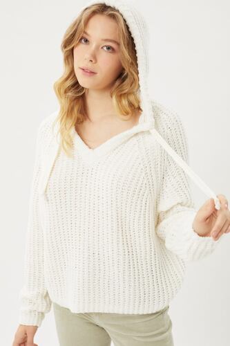 Jersey Sueter Sudadera Hoodie Con Capucha Jaretas Love Tree Talla Grande color Marfil