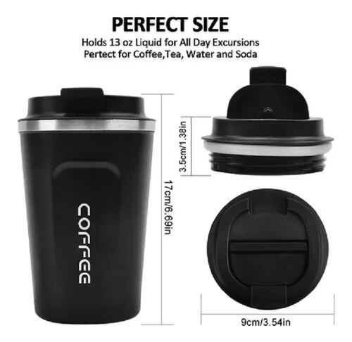 Taza Botella Termo Para Cafe 510ml Negro