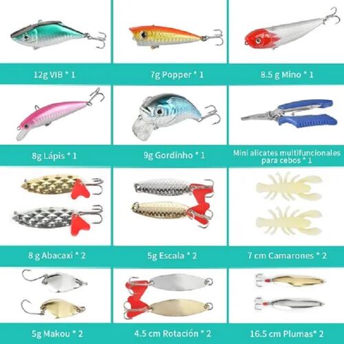 Señuelos Para Pesca De Río Kit De 108 Cebos Pesca Piezas