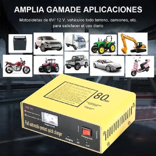 Cargador Inteligente De Batería Para Auto Y Motocicleta