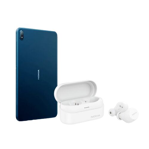 Tablet Nokia T20 4/64GB Azul oscuro + Audífonos Nokia Power Earbuds Lite Blanco