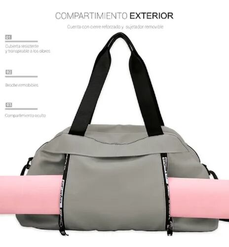 Maleta De Viaje Bolsa Mochila Fitness Gris