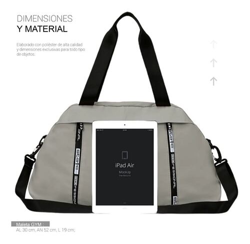 Maleta De Viaje Bolsa Mochila Fitness Gris
