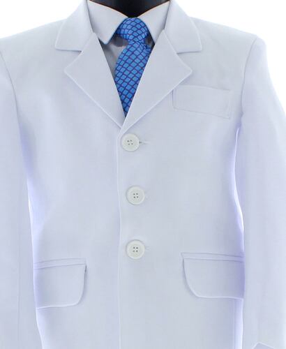Traje de Niño Tres Piezas Color Blanco 2 a 18 Años.