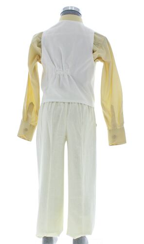 Traje de Niño Tres Piezas Lino Color Hueso 2890 2 a 18 Años.