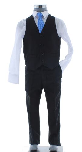 Traje de Niño Tres Piezas Color Negro 2387 2  a 18 Años.