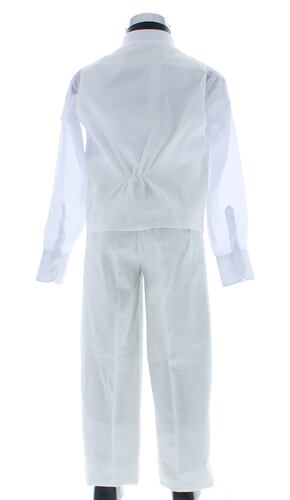 Traje de Niño Tres Piezas Lino Color blanco 2891 2 a 18 Años.