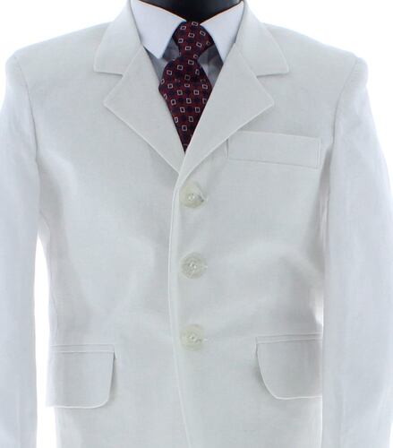 Traje de Niño Tres Piezas Lino Color blanco 2891 2 a 18 Años.