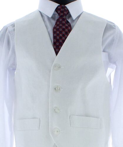 Traje de Niño Tres Piezas Lino Color blanco 2891 2 a 18 Años.