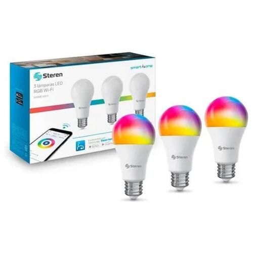 3 Focos Led Wi-fi Multicolor, De 10 W | Shome-120/3