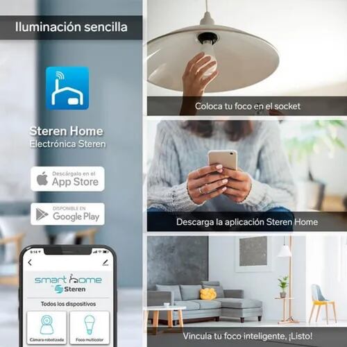 3 Focos Led Wi-fi Multicolor, De 10 W | Shome-120/3