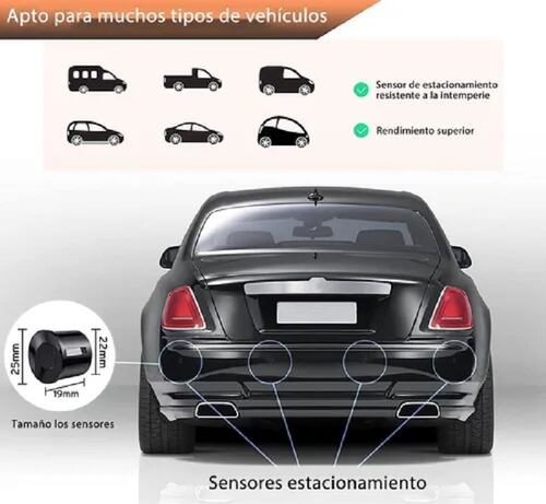 Kit Sistema De Radar con 4 sensores Rojo 