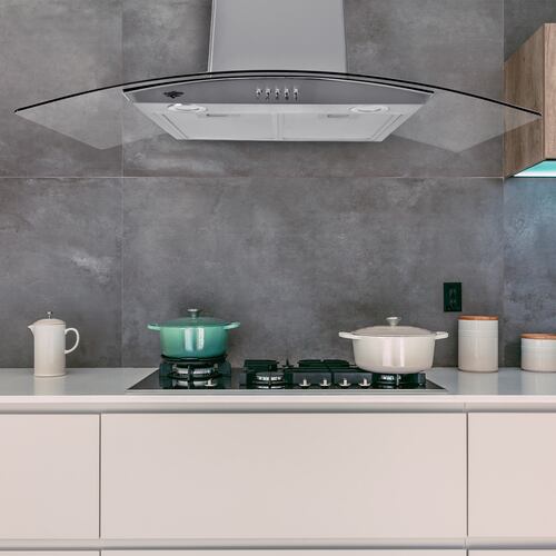 Campana Extractora  Cristal Templado 90 cm Acero Inoxidable Cocina Pared Gutstark