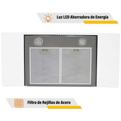 Campana Extractora  Cristal Templado 90 cm Acero Inoxidable Cocina Pared Gutstark