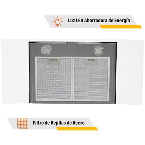 Campana Extractora Cocina Cristal Templado 60 cm Acero Inoxidable Cocina Pared Gutstark