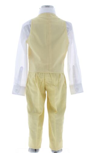 Traje de Vestir Lino Niño Tres Piezas Color Amarillo 2914 1 a 12 Años
