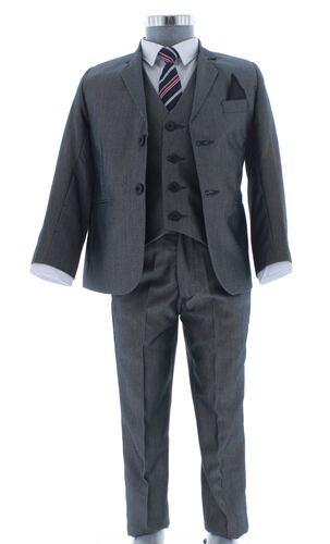 Traje de Vestir Niño Tres Piezas Color Gris 2915 4 a 18 Años.