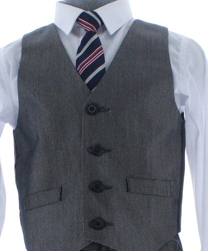 Traje de Vestir Niño Tres Piezas Color Gris 2915 4 a 18 Años.