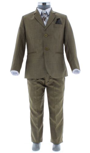Traje de Vestir Niño Tres Piezas Color Cafe 2919 1 a 16 Años.