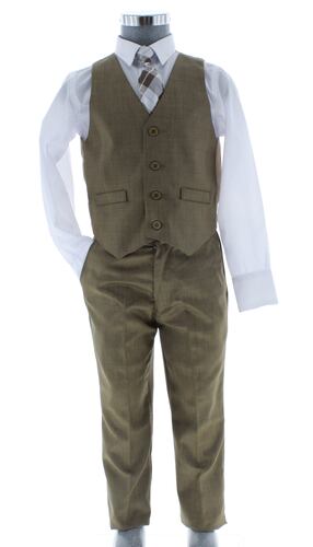 Traje de Vestir Niño Tres Piezas Color Cafe 2919 1 a 16 Años.