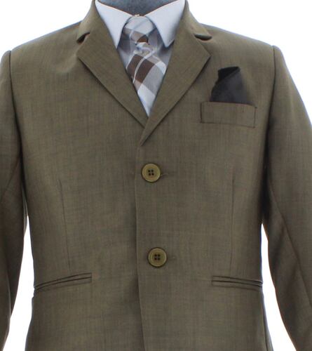 Traje de Vestir Niño Tres Piezas Color Cafe 2919 1 a 16 Años.