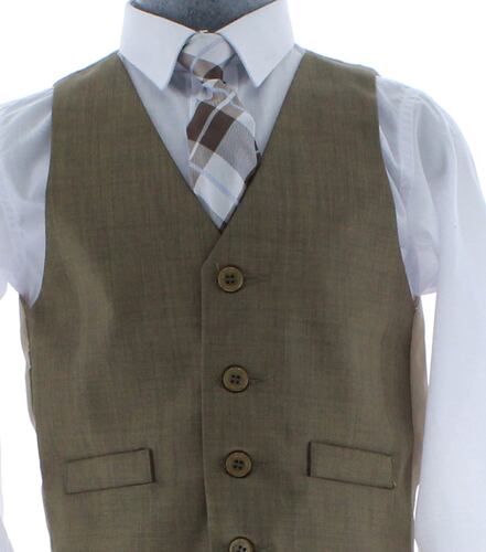 Traje de Vestir Niño Tres Piezas Color Cafe 2919 1 a 16 Años.