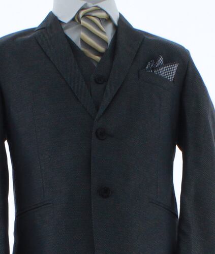 Traje de Vestir Niño Tres Piezas Color Gris Oscuro 2921 12 a 16 Años.