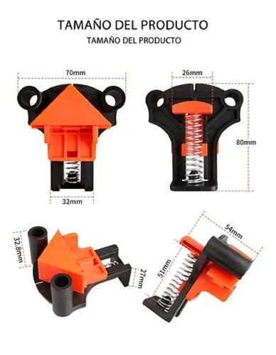 Abrazadera De Ángulo Recto 90/60/120 Grados Para Carpintería