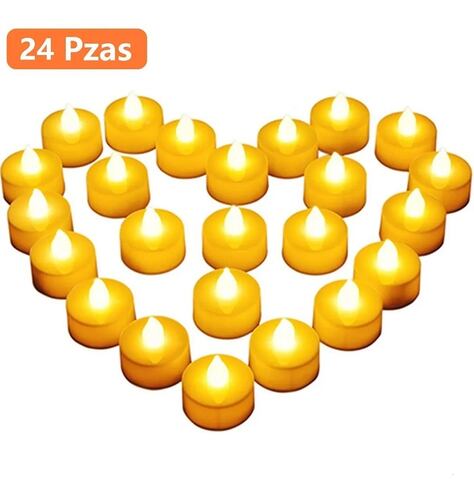 24 Pzas Velas Ligeras Eléctricas Led 