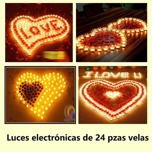 24 Pzas Velas Ligeras Eléctricas Led 