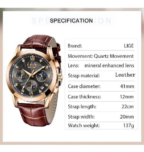 Reloj De Cuarzo Lige Analógico De Cuero Impermeable P/hombre