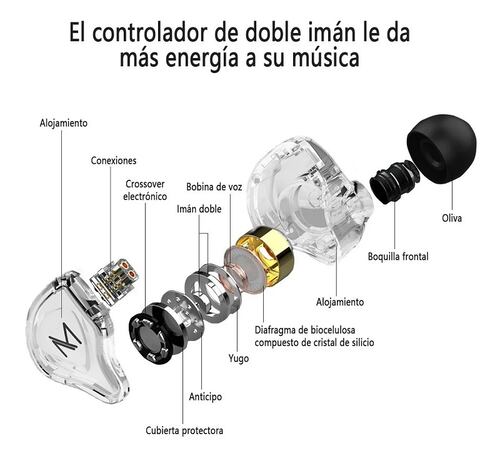 Audífonos In-ear Trn Mt1 Blanco Transparente,con Micrófono