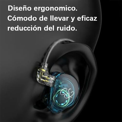 Audífonos In-ear Trn Cs2 Azul Transparente,con Micrófono