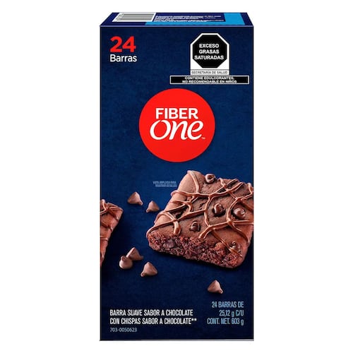 Brownies De Chocolate 24 Pz Fiber One 603g Barra 70 Calorías