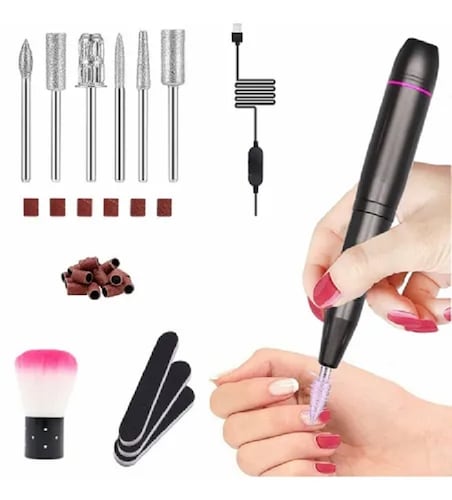 Esmeril Drill Torno Pulidor De Uñas + Set De Puntas