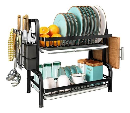 Escurridor Trastes Grande Acero-carbono Organizador Cocina