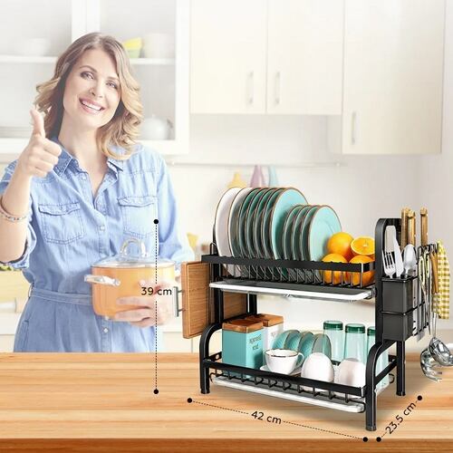 Escurridor Trastes Grande Acero-carbono Organizador Cocina