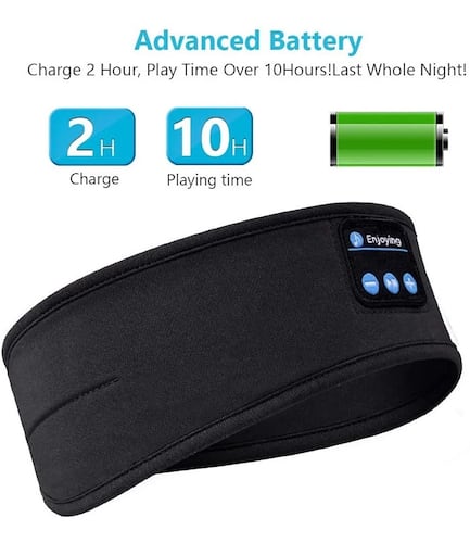 Audífonos Bluetooth Antifaz Para Dormir Negro