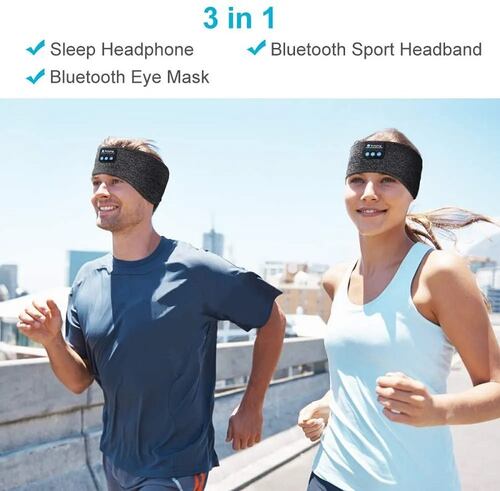 Audífonos Bluetooth Antifaz Para Dormir Gris