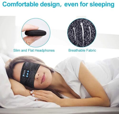 Audífonos Bluetooth Antifaz Para Dormir Gris