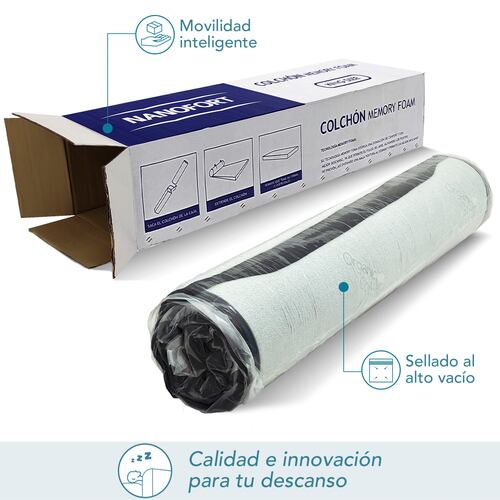 Colchon Memory Foam 3 Capas Ortopedico King Size Nanofort
