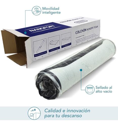 Colchon Memory Foam 3 Capas Ortopedico Matrimonial Nanofort