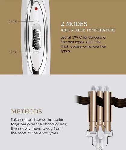 Rizadora De Cabello 3 Tubos Ferro  de Ceramica  